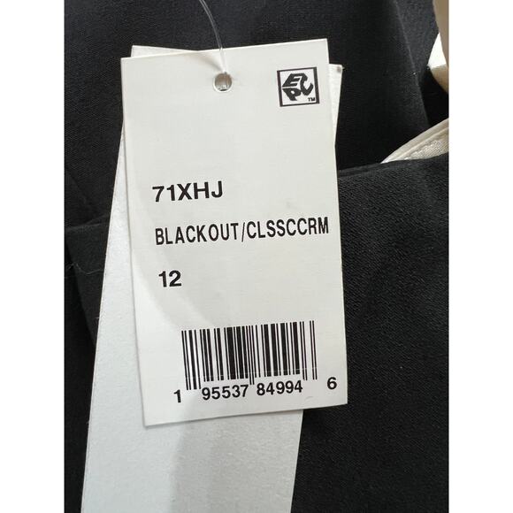 FRENCH CONNECTION WOMENS 12 CONTRAST MINI DRESS BLACK COCKTAIL PARTY TINY FLAW - Picture 11 of 13